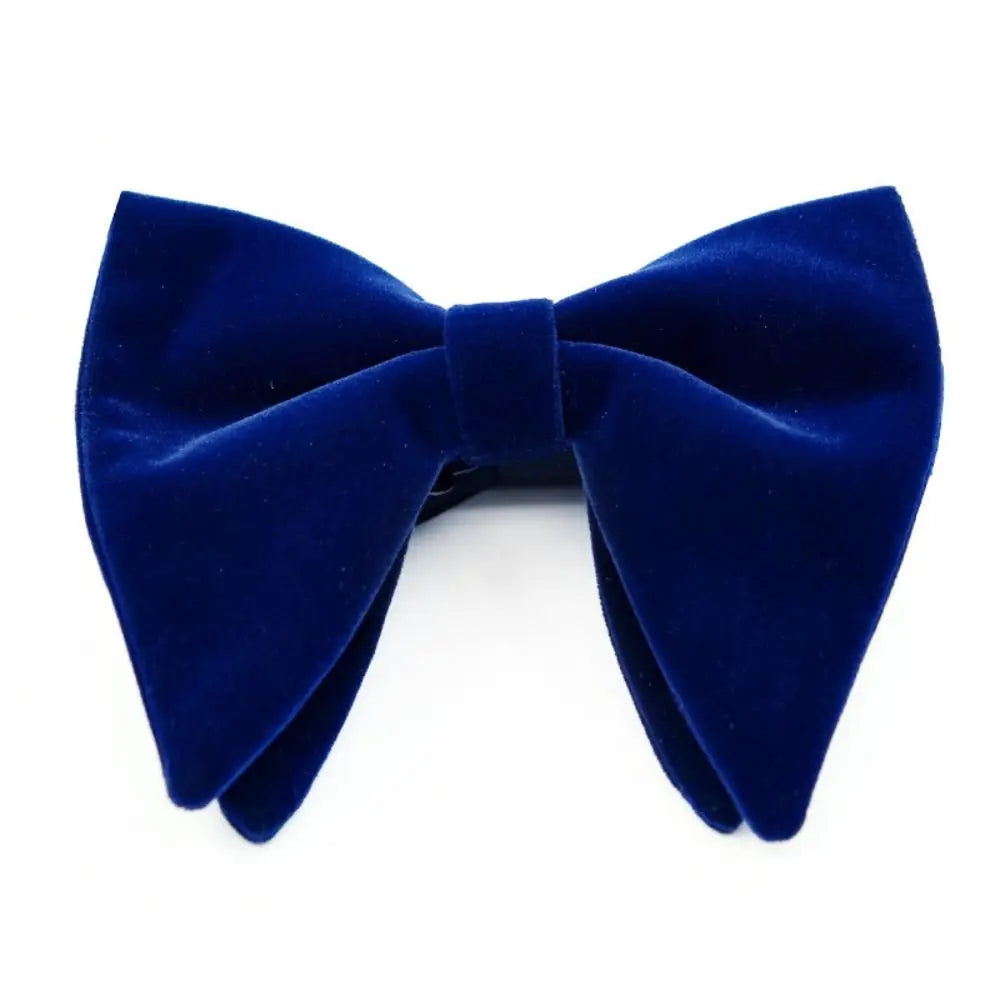 Mens Oversized Bow Tie Solid Velvet Bowtie Wedding Party Tuxedo Adjustable Necktie Big Bow Tie Good Vibrations