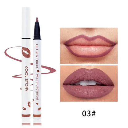 Matte Soft Lip Liner Liquid Lipliner Pencil Long Lasting Lips Cosmetic Tool Stick Quick Drying Smudge Proof Natural Lipstick Pen Good Vibrations