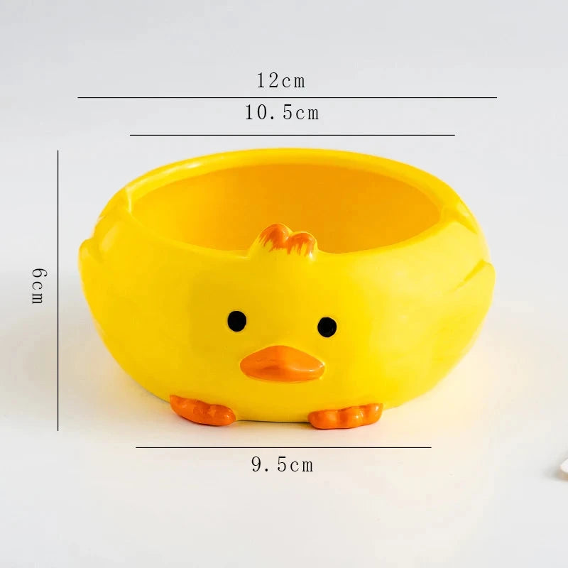 Cartoon Cute Duck Ceramic Decorative Ashtray Trend Personality Fashion Desktop Porch Home Decoration Storage Good Vibrations Adult Super Store