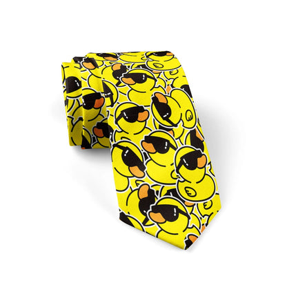 Fashion Adult Tie 8cm Wide Polyester Cartoon Yellow Duck Series Cute Accessories Novelty Design Wedding Business Fashion Gravata Good Vibrations