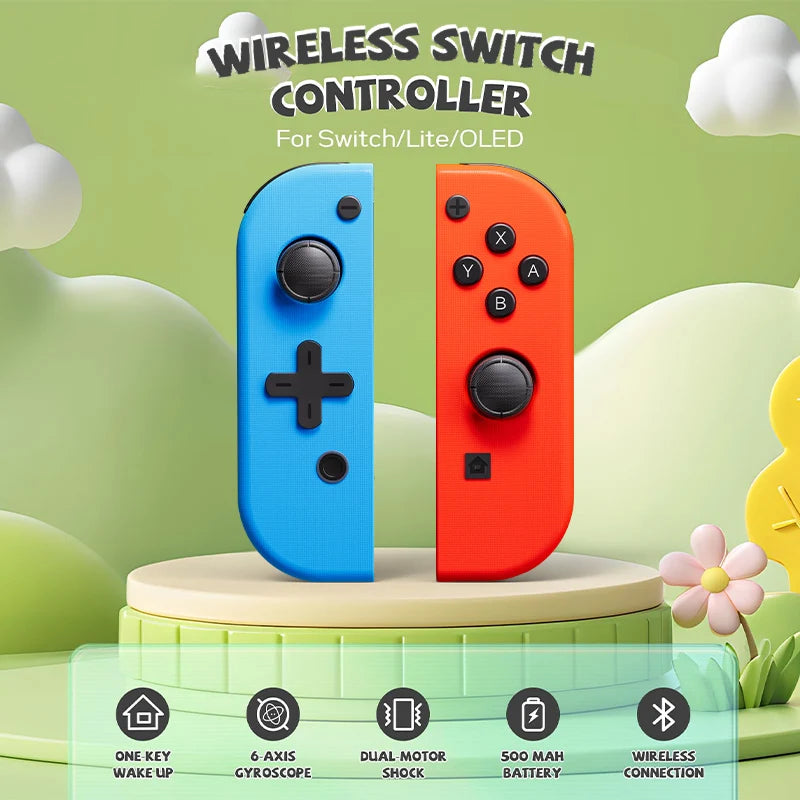 Wireless Switch Joypads, Switch Controller Compatible with Switch/OLED/Lite,Joy Pads for Switch Support NFC FITNESS RING Good Vibrations