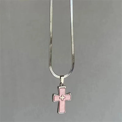 Y2K Cross Necklace With Ins Style Dark Gothic Punk Style Niche Design Unique And Spicy Style Good Vibrations