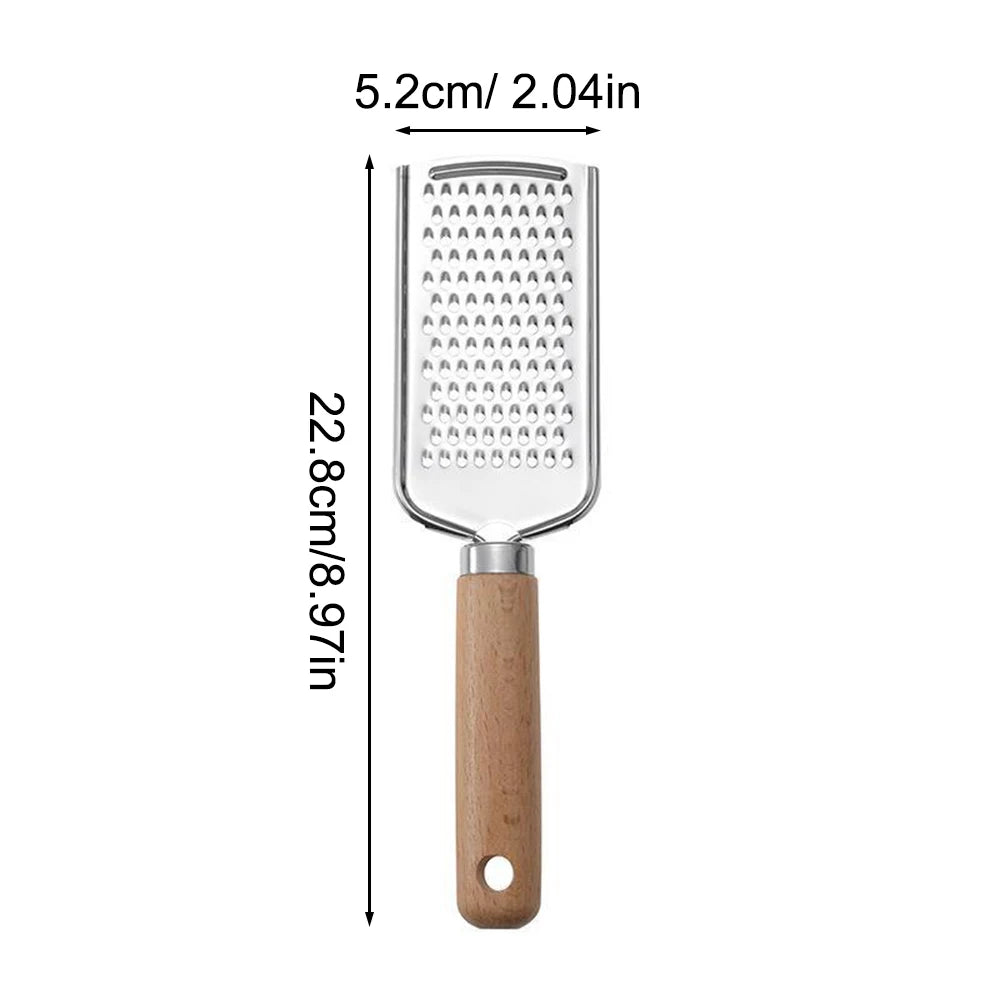 1PC Kitchen Gadgets: Wooden Handle Grater, Small Kitchenware, Stainless Steel Baking Utensils Good Vibrations
