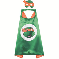 Cartoon Ninja Turtle Cloak Toy Set Halloween Character Party Cosplay Costume Mask Cloak Kid’s Toys Ninja Mask Set Good Vibrations