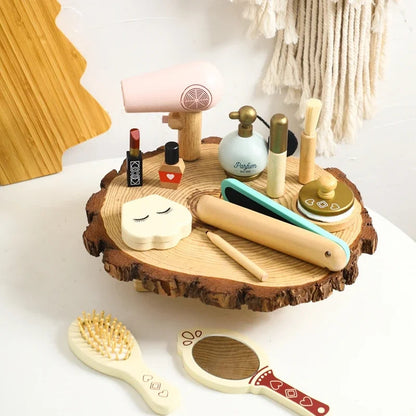 Wooden Baby Toys Simulation Cosmetics Set Pretend Makeup Toys Girls Playing House Game Children Early Education Montessori Toys Good Vibrations