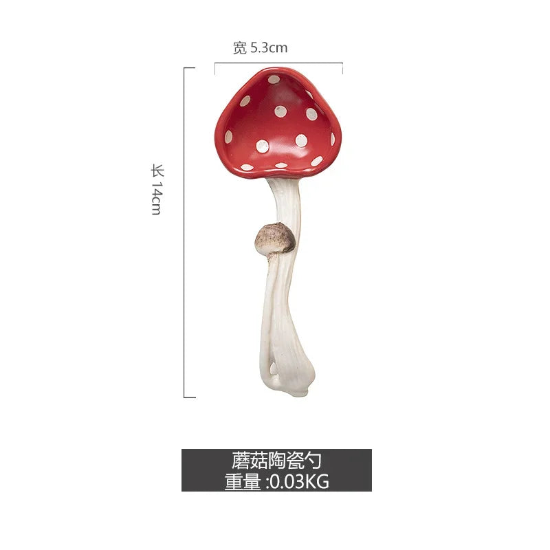 Cute Red Mushroom Ceramic Tableware Coffee Cup Afternoon Tea Set Creative Cartoon Pastry Plate Rice Bowl Salad Plate Dinner Dish Good Vibrations