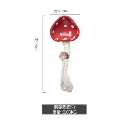 Cute Red Mushroom Ceramic Tableware Coffee Cup Afternoon Tea Set Creative Cartoon Pastry Plate Rice Bowl Salad Plate Dinner Dish Good Vibrations
