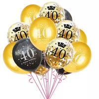 15pcs 18th Happy Birthday Balloon Decor 12 Inch Confetti Latex Balloons for 18 20 30 70 Years Old Birthday Celebrate Decoration Good Vibrations