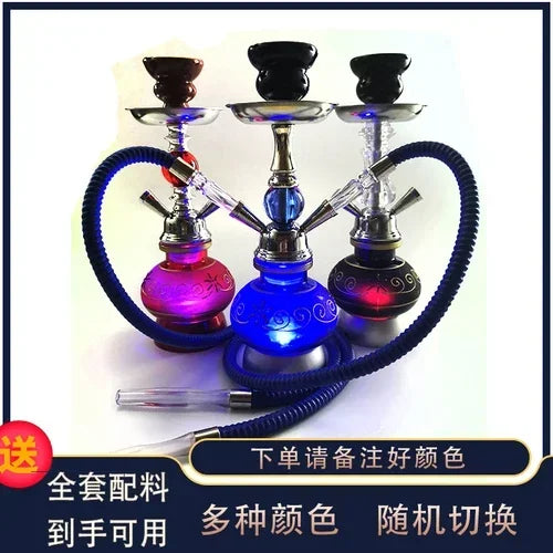 Bar KTV hookah full set with glass design, featuring large smoke fruit flavor filter.