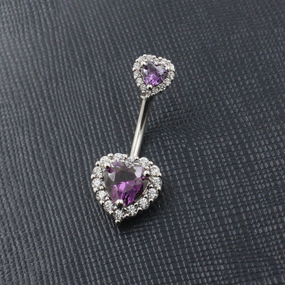 JHJT 14G Heart Belly Button Piercing Navel Ring 316L Surgical Stainless Steel CZ Belly Piercing Ombligo Jewelry for Women Good Vibrations Adult Super Store