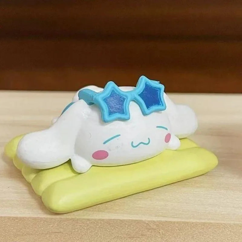 Sanrio Hello Kitty Kuromi Cinnamoroll Hangyodon KT Cat Bikini Swimwear Blind Box Toys Desktop Decoration Model Toy Kids Gifts Good Vibrations