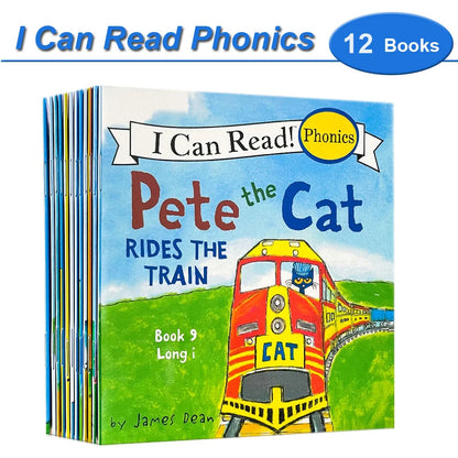 I Can Read Phonics 12 Books/Set My Very First Picture Books English Story Pocket Book for Children Kids Baby Montessori Reading Good Vibrations