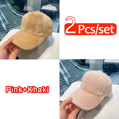 M Versatile Baseball Cap Blended Cap Brand Female Autumn And Winter All Match Plush Hat Suitable For Face Big Baseball Caps Good Vibrations