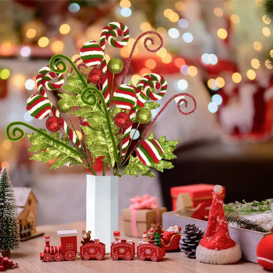 Christmas Tree Decoration Ornament with Gold Scallion Sparkling Pink Green Candy Twirling Christmas Decorations Good Vibrations