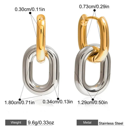 304 stainless steel circle solid-color earrings, vacuum electroplated (in the furnace), 18K gold plated, simple style classic ea Good Vibrations
