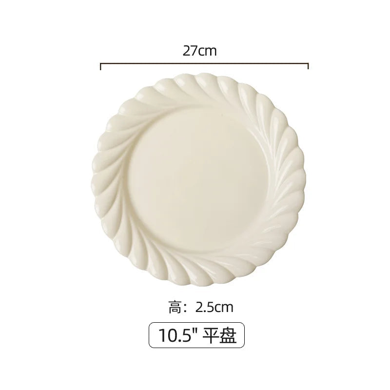 Early Spring Simple Dish Set Home Ins Wind Ceramic Tableware Light Luxury Modern Good Vibrations