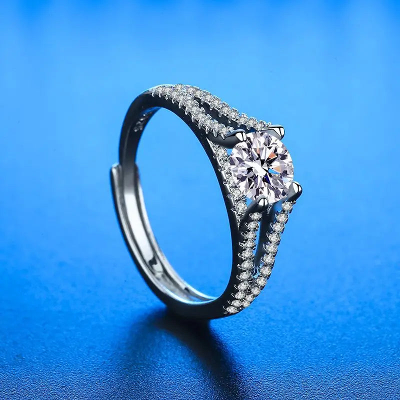 925 Sterling Silver Ring Hot AAA Zircon adjustable Size Engagement Rings For Women Wedding Ring Party Fashion Nice Jewelry Gift Good Vibrations