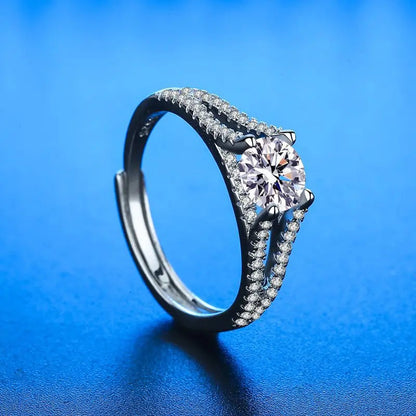 925 Sterling Silver Ring Hot AAA Zircon adjustable Size Engagement Rings For Women Wedding Ring Party Fashion Nice Jewelry Gift Good Vibrations