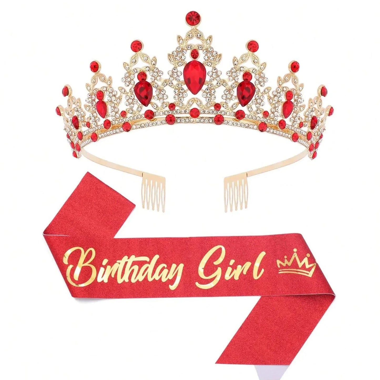 Birthday Crown and Birthday Queen Sash Birthday Girl Princess Birthday Party Decorations Happy Birthday for Party Birthday Gifts Good Vibrations