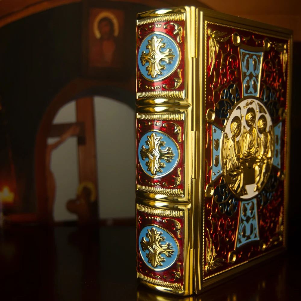 HTISOK Eastern Orthodox Holy Scriptures Gospel Book Cover  For Church With High Quality Handmade And Gold Plating Good Vibrations
