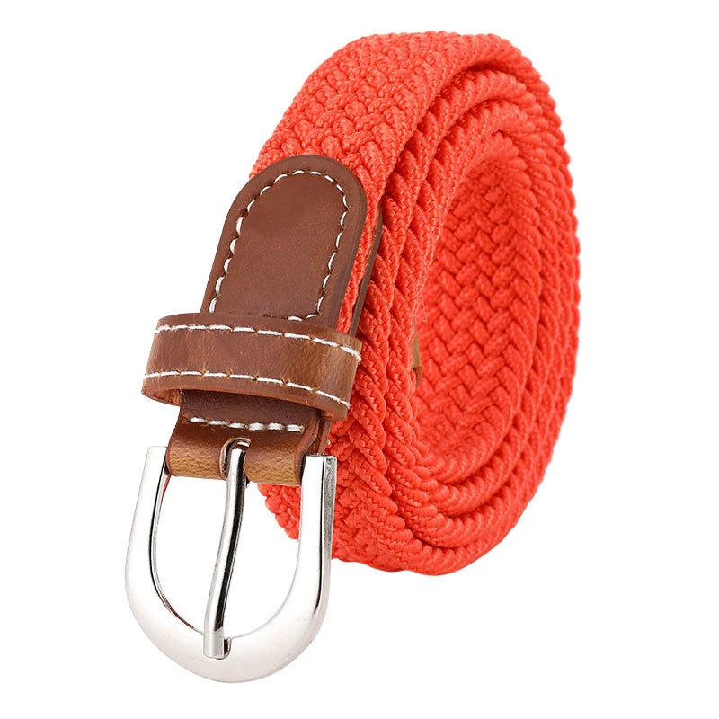 Women's elastic and elastic woven belt in one outfit, casual and versatile denim belt for men and women Good Vibrations