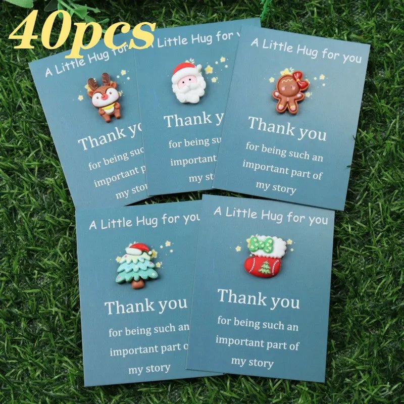 10pcs Mini Hug Cards with Resin Decorations Christmas Birthday Valentine Greeting Thank You Cards Bulk Gifts for Friends Family Good Vibrations