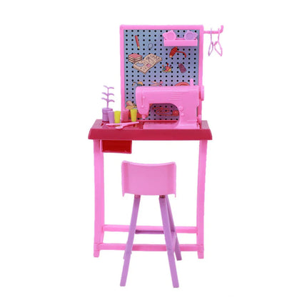 Doll House Furniture Bed Table Chair For 11.8inch 30cm Doll Plastics Cleaning Tools Accessories Mini Furniture Model Gifts Toys Good Vibrations