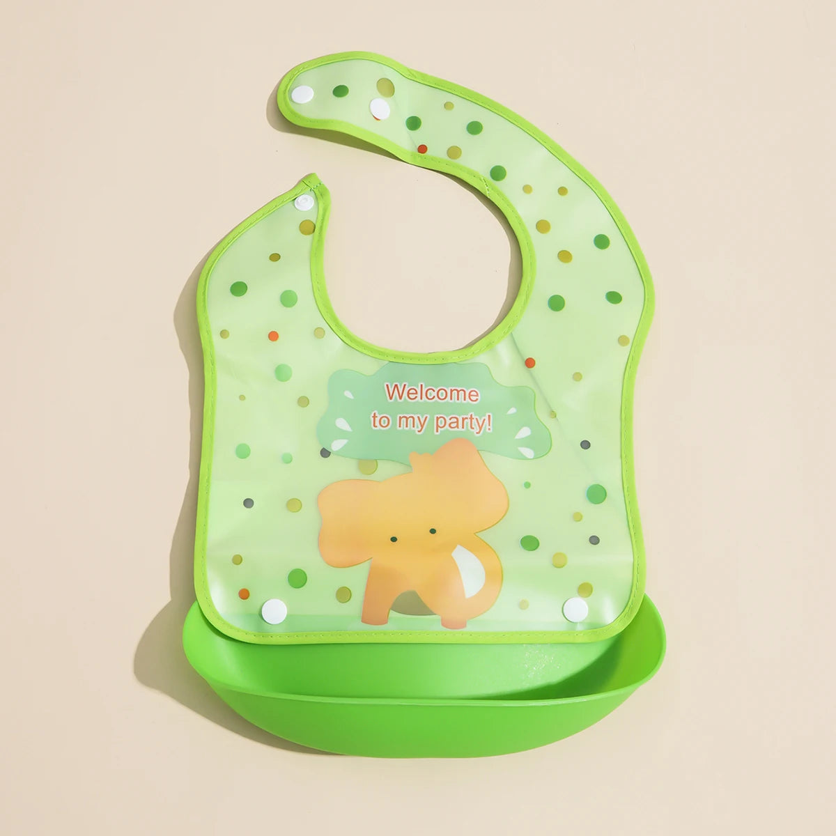 Baby food bib Baby waterproof bib three-dimensional detachable food food pocket Child child saliva pocket Good Vibrations
