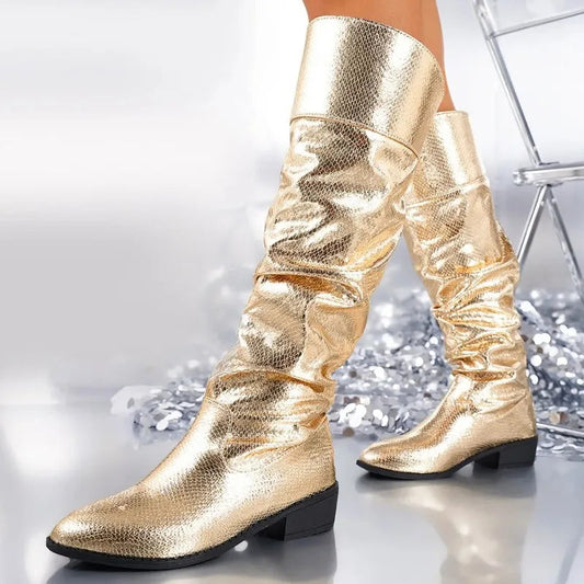 Women's Boots Knee-high Boots Women Shoes Fashion Western Cowgirls Women Boot Fashion Cowboy Leather Women 2025 New Good Vibrations