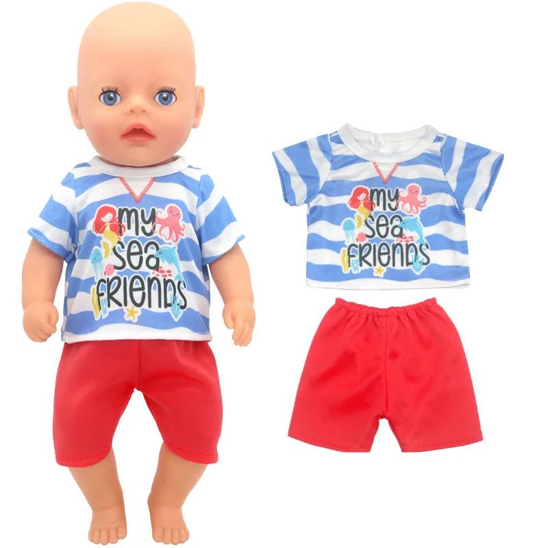 36cm Reborn Baby Doll Clothes 14 Inch Doll Outfit Rompers Toys Wears Good Vibrations