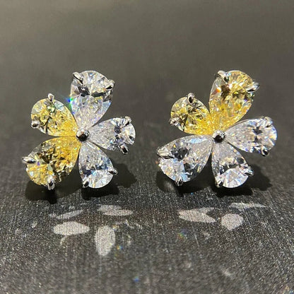 2026 Fashion Bright Yellow Crystal Earrings Female Engagement Party Jewelry Temperament Women Wedding Ceremony Accessories Good Vibrations