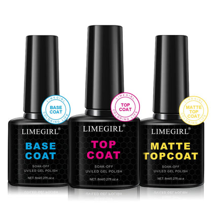 3Psc/Kit Nail Art Soaking Primer Clear Coat Nail Polish UV Gel Polish Dry Cure Brightening Multifunctional Manicure Set Good Vibrations