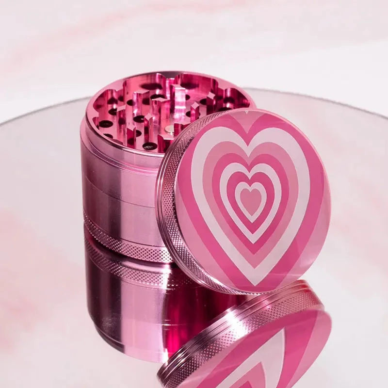 40MM Heart Pattern Pink Grinder Spice Crusher Hand Muller Accessories Gifts Good Vibrations Adult Super Store