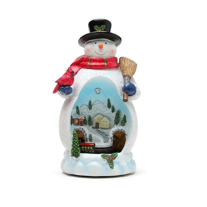 Christmas Ornament Decorations Christmas Resin Santa Snowmen Ornament With Lights Moving Train And Music Festive & Party Decor Good Vibrations