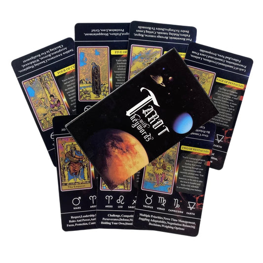 Tarot with Keywords Tarot Deck Divination Board Game Family Party Entertainment Cards for Beginners And Collectors Good Vibrations