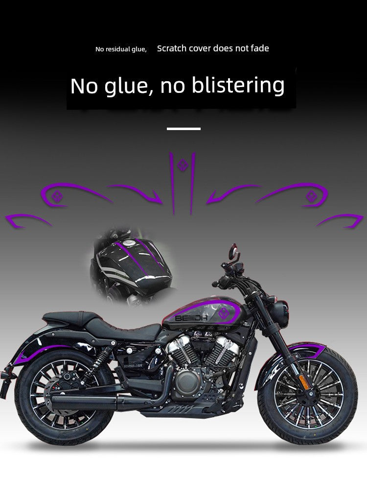 Applicable to Benda Wollastonite 250 Sticker Applique Car Body Decoration Latte Art Prints Modified Motorcycle Parts Accessories Good Vibrations