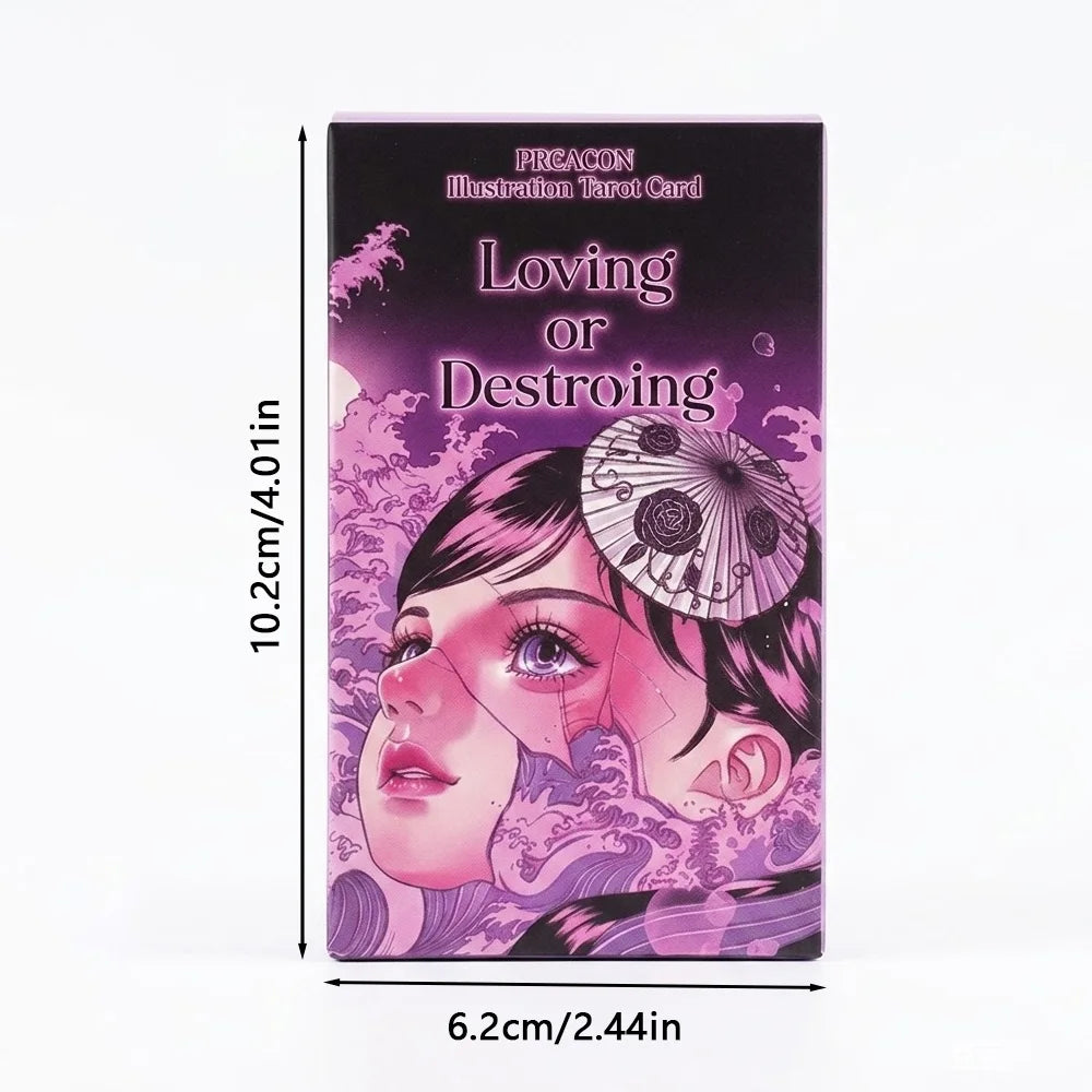 “Loving or Destroying” Anime-style Tarot Deck, 78 Cards per Set (10.2x6.0cm), Destiny Divination Board Game, Witch Prophecy Card Good Vibrations