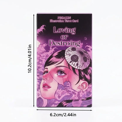 “Loving or Destroying” Anime-style Tarot Deck, 78 Cards per Set (10.2x6.0cm), Destiny Divination Board Game, Witch Prophecy Card Good Vibrations
