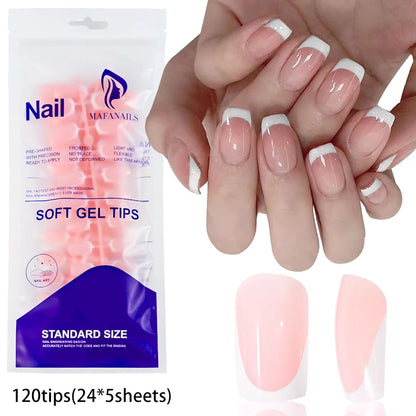100Pcs Light Pink Press on Nails Short Medium Square Wearable Fake Nails Tips 10 sizes Full Cover False Nails Finger Decoration Good Vibrations