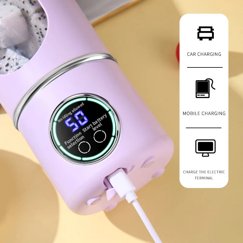 2025 New Portable Blender 700ML Juice Maker Smoothie Shaker 2 in 1 Bottle with Steel Blades for Home Gym Travel Use Good Vibrations