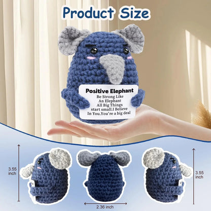 Positive Energy Pocket Hug Crochet Doll, Mini Handmade Knitted Plush Potato Turtle Vegetable Duck Funny Support Gift with Card Good Vibrations