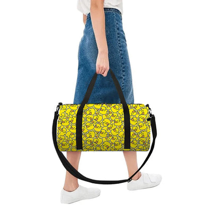 Large Travel Bag Yellow Duck Pattern Multi-Functional Duffle Tote Bag Handbags Waterproof Gym Bags for Boys/Girls Fitness Bag Good Vibrations
