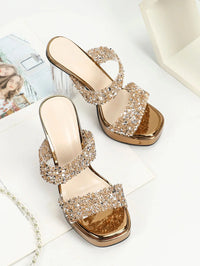 Women's High Heel Sandals 2025 Summer New Thick Heel Waterproof Table With Sexy Party Cool Slippers Good Vibrations