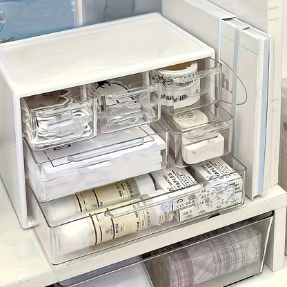 Desktop Organizer with Six Drawers-Spacious and Multifunctional Container,Perfect for Office Supplies,Stationery,Dorm Essentials Good Vibrations