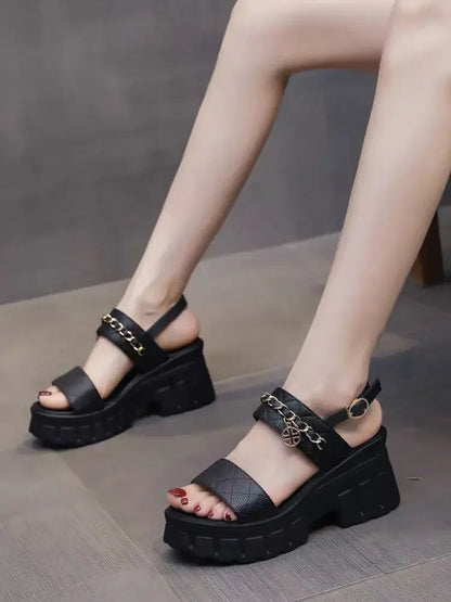 Heeled High Heels Roman Style Pumps Woman Shoes Sabot Sandals for Women Anti Slip Hot Wholesale Summer Offers Shoe Sales Good Vibrations