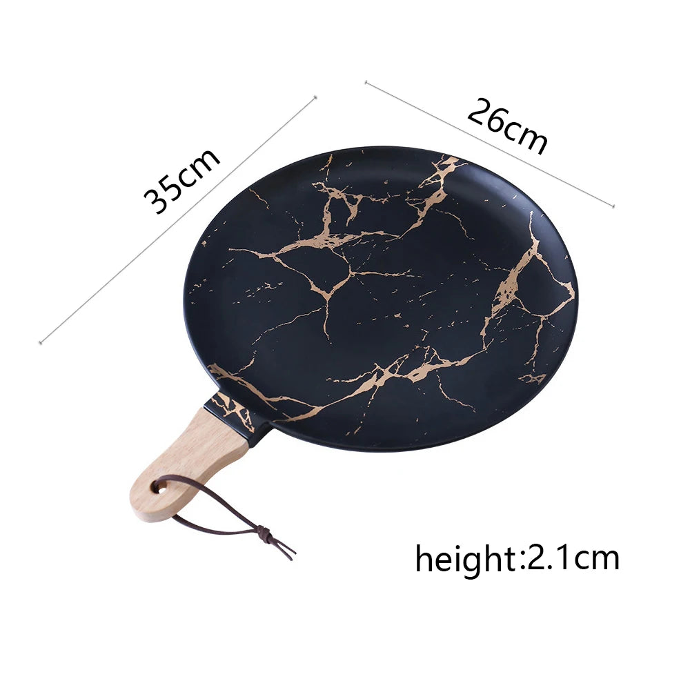 White Black Golden Ceramic Dishes And Plate Pizza Dessert Steak   Tableware Decorative Food Tray Dinner Set Porcelai Good Vibrations