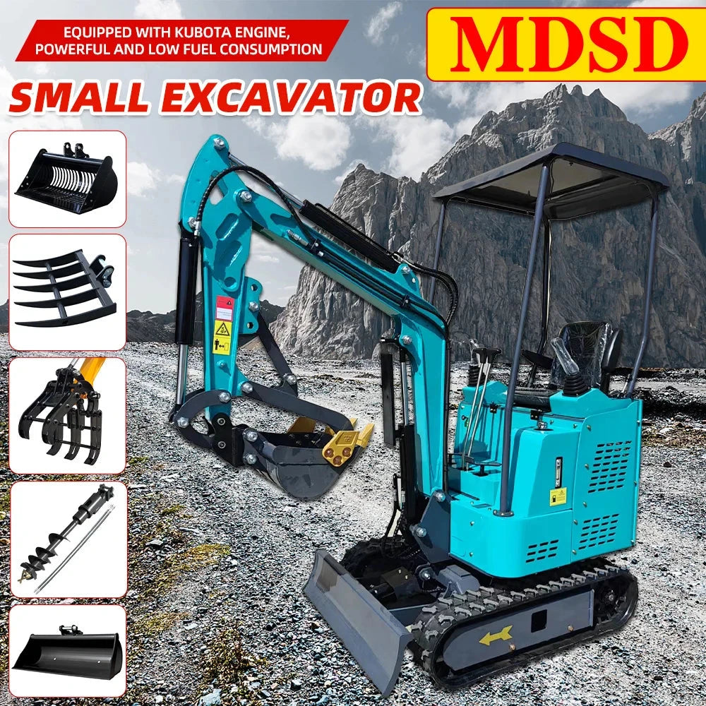New Mini Excavator For Kubota  Agriculture Crawler 1.2 Tons Excavator Kubota Engine Electric Diesel Mini Excavator For Sale Good Vibrations