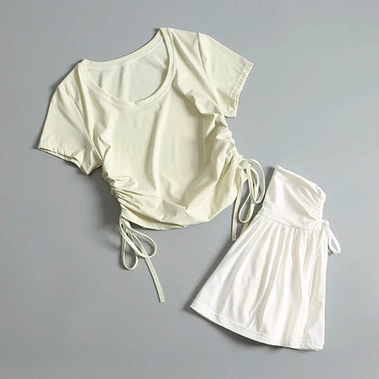 Fitness suit for women in summer quick-drying high-end fashion sexy and beautiful professional morning jogging training Good Vibrations