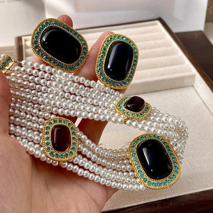 Modern Jewelry Luxury Temperament Geometry Simulated Pearl Necklace For Women Wedding Gifts Delicate Design Accessories Good Vibrations Adult Super Store