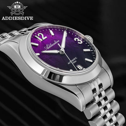 ADDIESDIVE 2026 New Men's Automatic Mechanical Watch 100m Waterproof Sapphire Crystal Calendar Super Luminous Dive Male Watches Good Vibrations